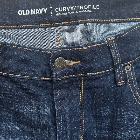 OLD NAVY ~ Women's Deep Indigo Wash Boot Cut Curvy Stretch Jeans size 12R - Picture 3 of 7